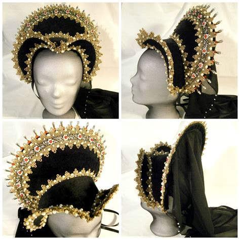 french hood tudor|elizabethan costume french hood.